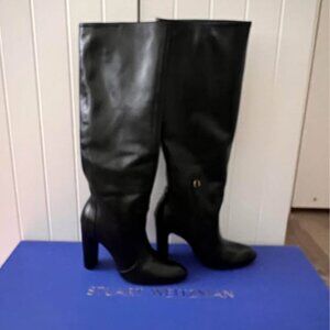 Stuart Weitzman Vida 100MM Black leather boots